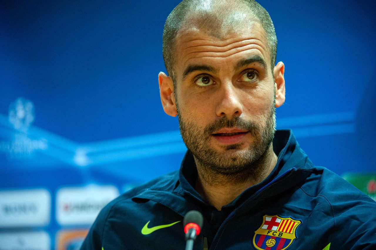 Barcelona manager Pep Guardiola during a press conference, March 2010