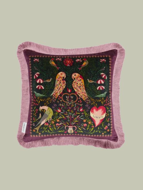 Stolen Hearts Velvet Fringed Cushion