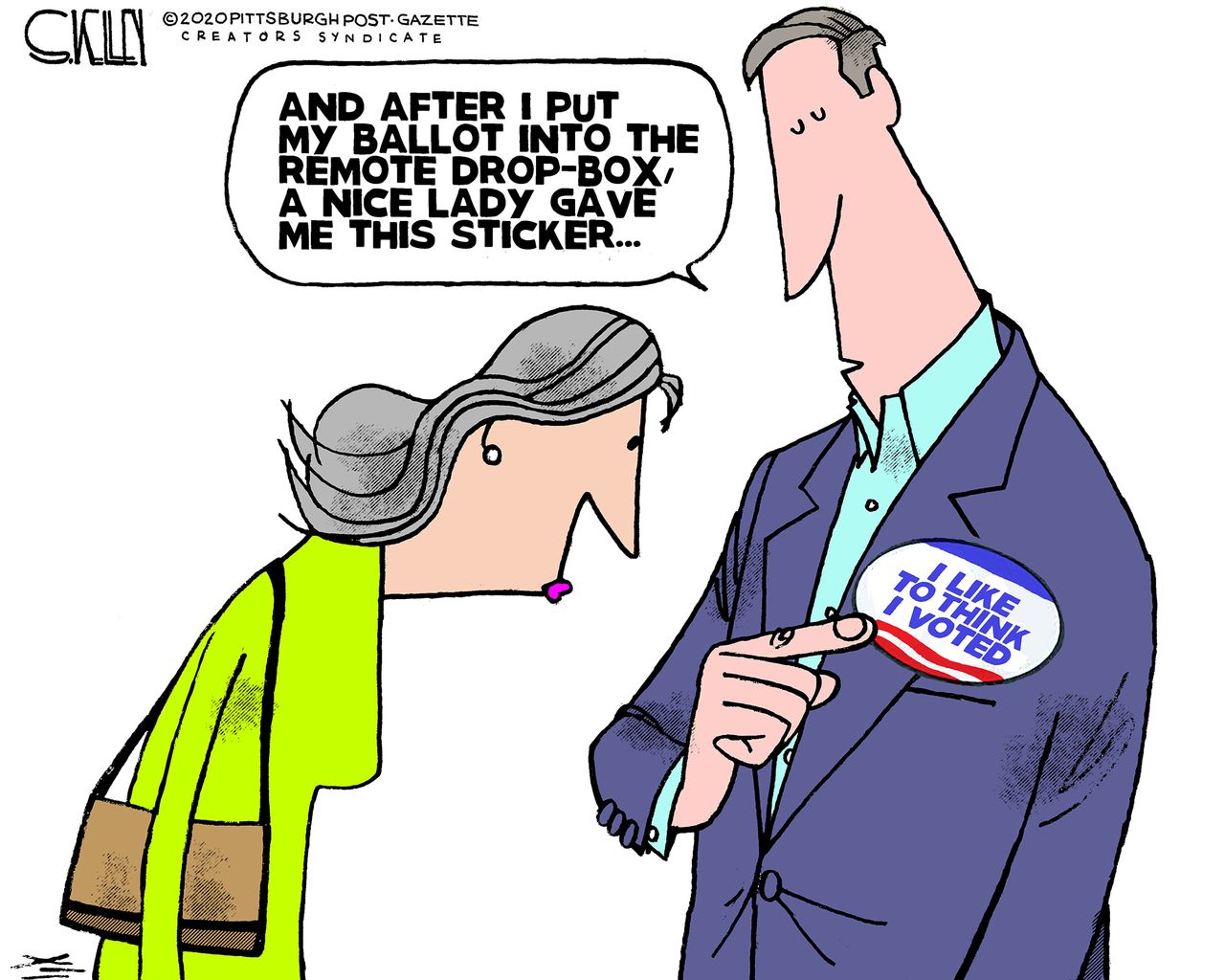 Political Cartoon U.S. Mail in voting