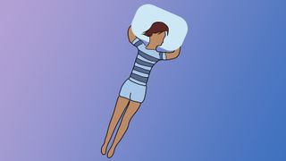 An illustration of a woman lying in 'tackler' position