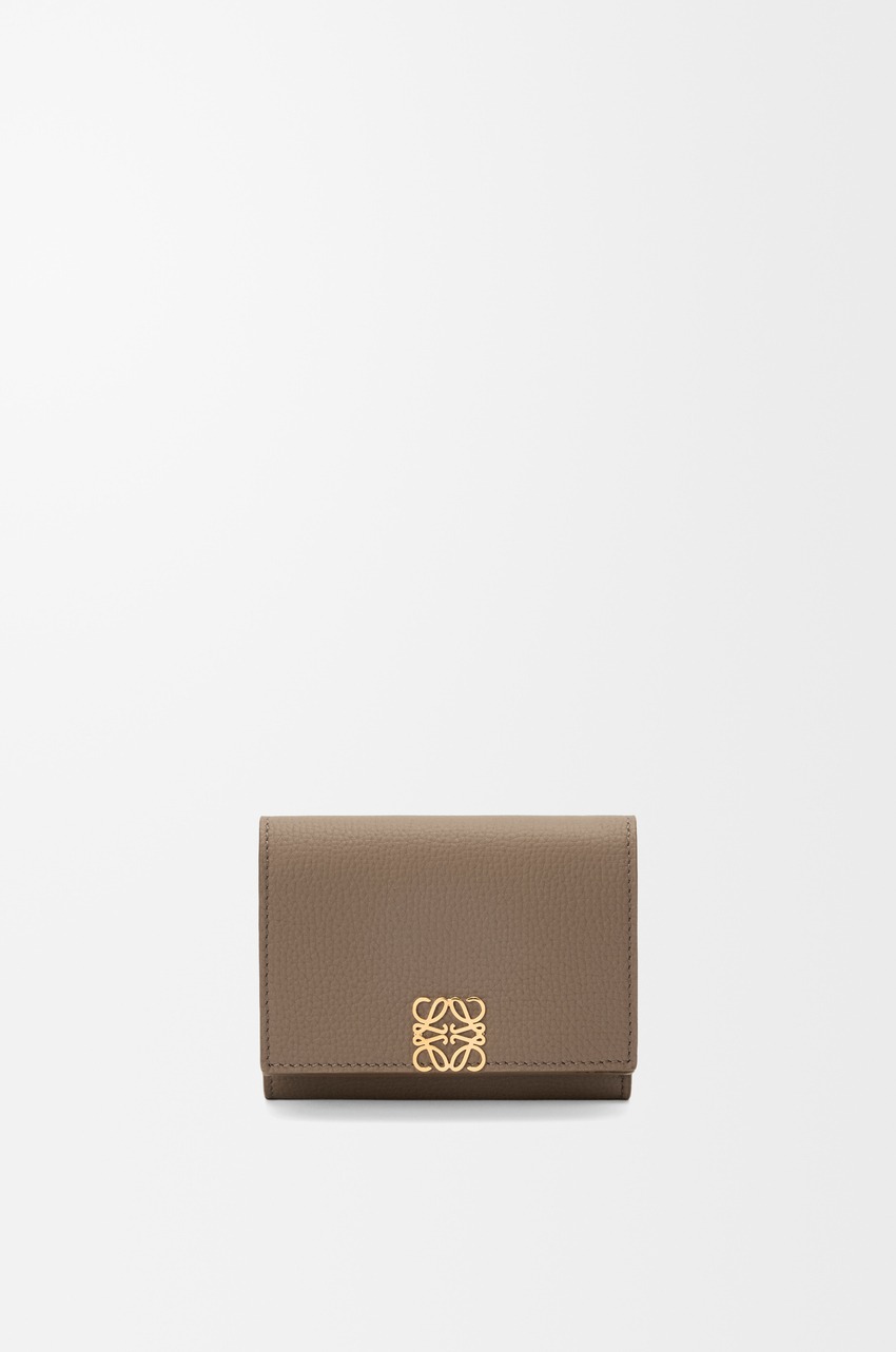 LOEWE, Anagram Tri-Fold Wallet in Pebble Grained Calfskin