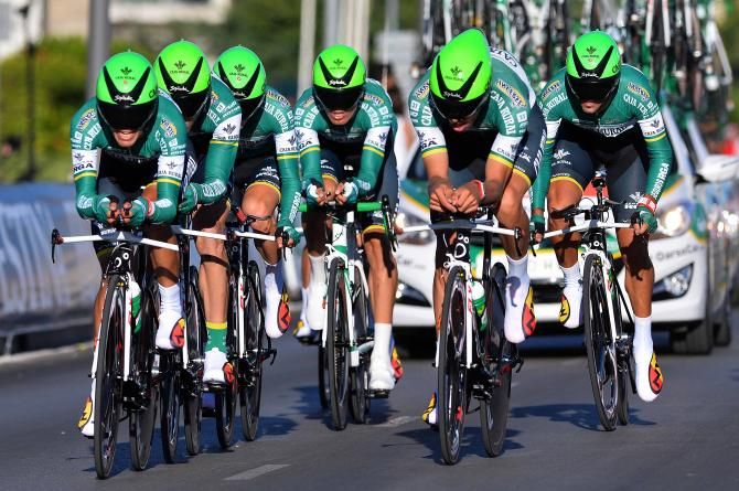 Caja Rural in the Vuelta a Espa&ntilde;a team time trial