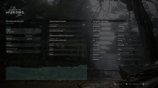 Black Myth: Wukong benchmark tool screenshots.