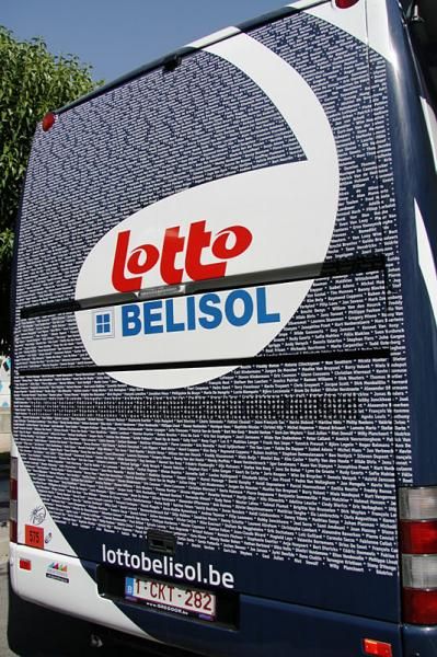 The back of the Lotto Belisol bus