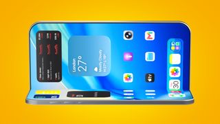 iPhone Ultra concept image on a yellow background