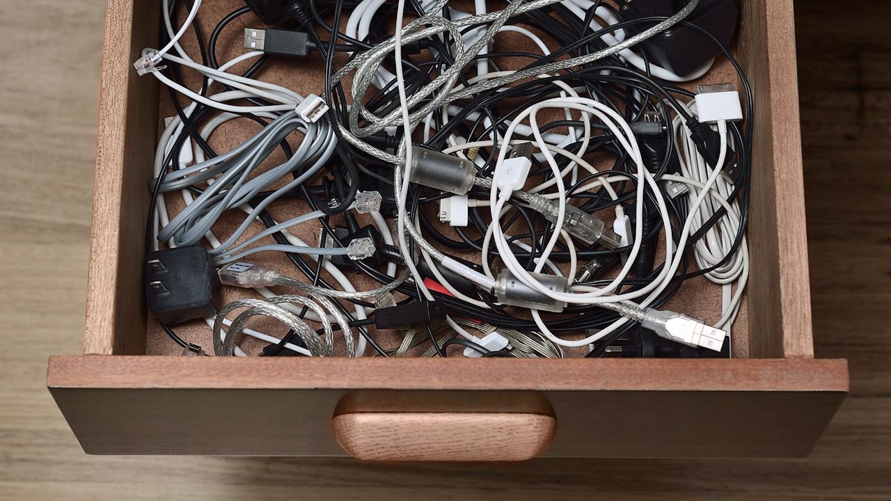 Drawer full of cables