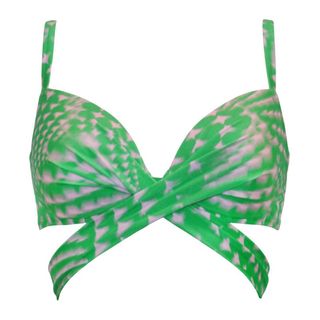 Portofino Underwired Lightly Padded Tie Wrap Bikini Top - Green/Pink