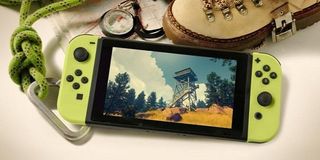 Firewatch on Switch amidst hiking gear