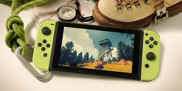 Firewatch on Switch amidst hiking gear