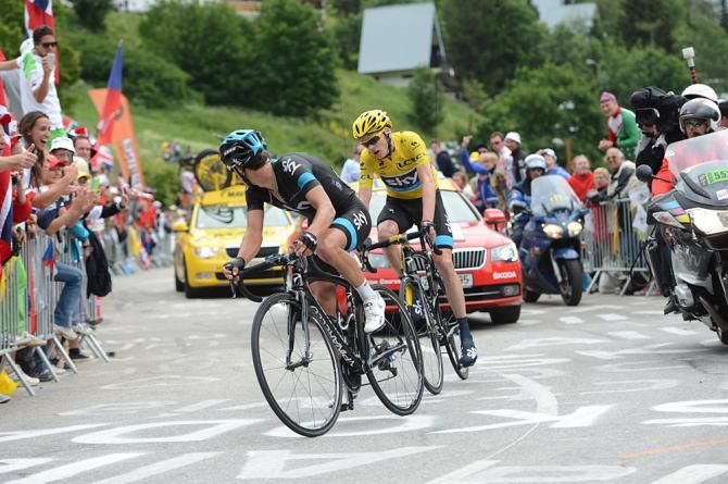Richie Porte kept close track of Froome, who was suffering a hunger knock