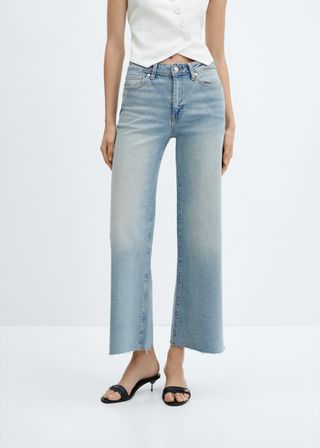 Mid Waist Culotte Jeans