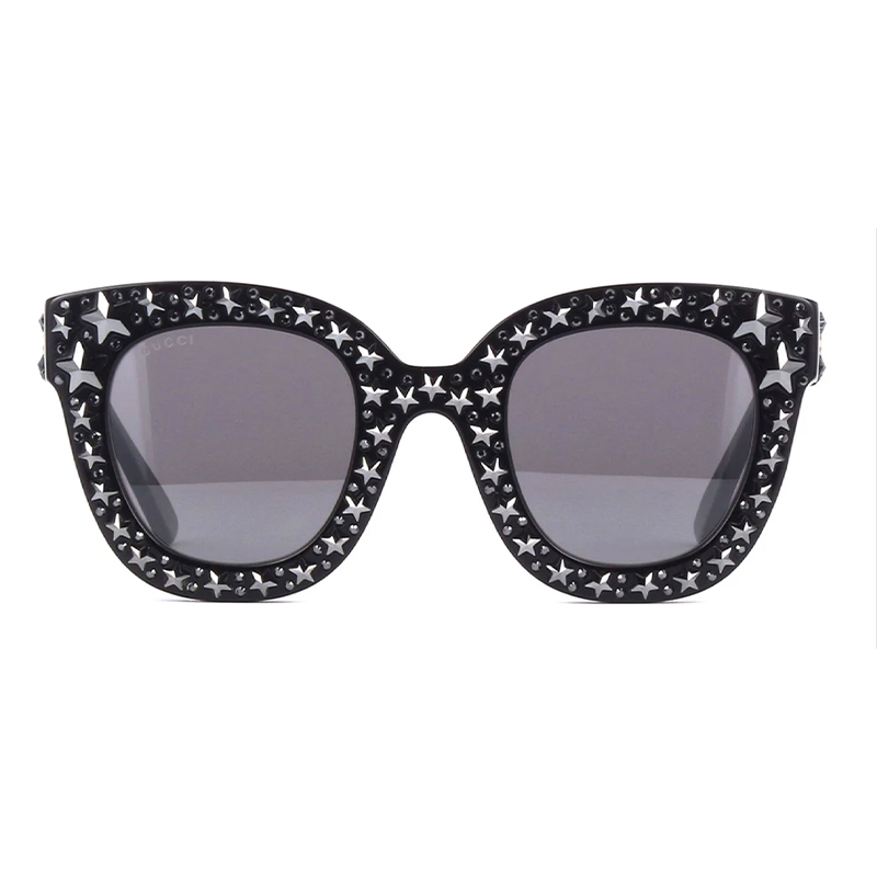 Black star embellished cat's eye sunglasses, gucci