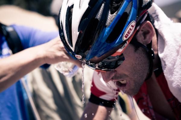 Rory Sutherland feels the pain after winning the 2012 race.