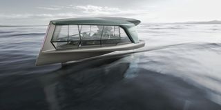 The Icon electric boat, by BMW and TYDE, on calm water