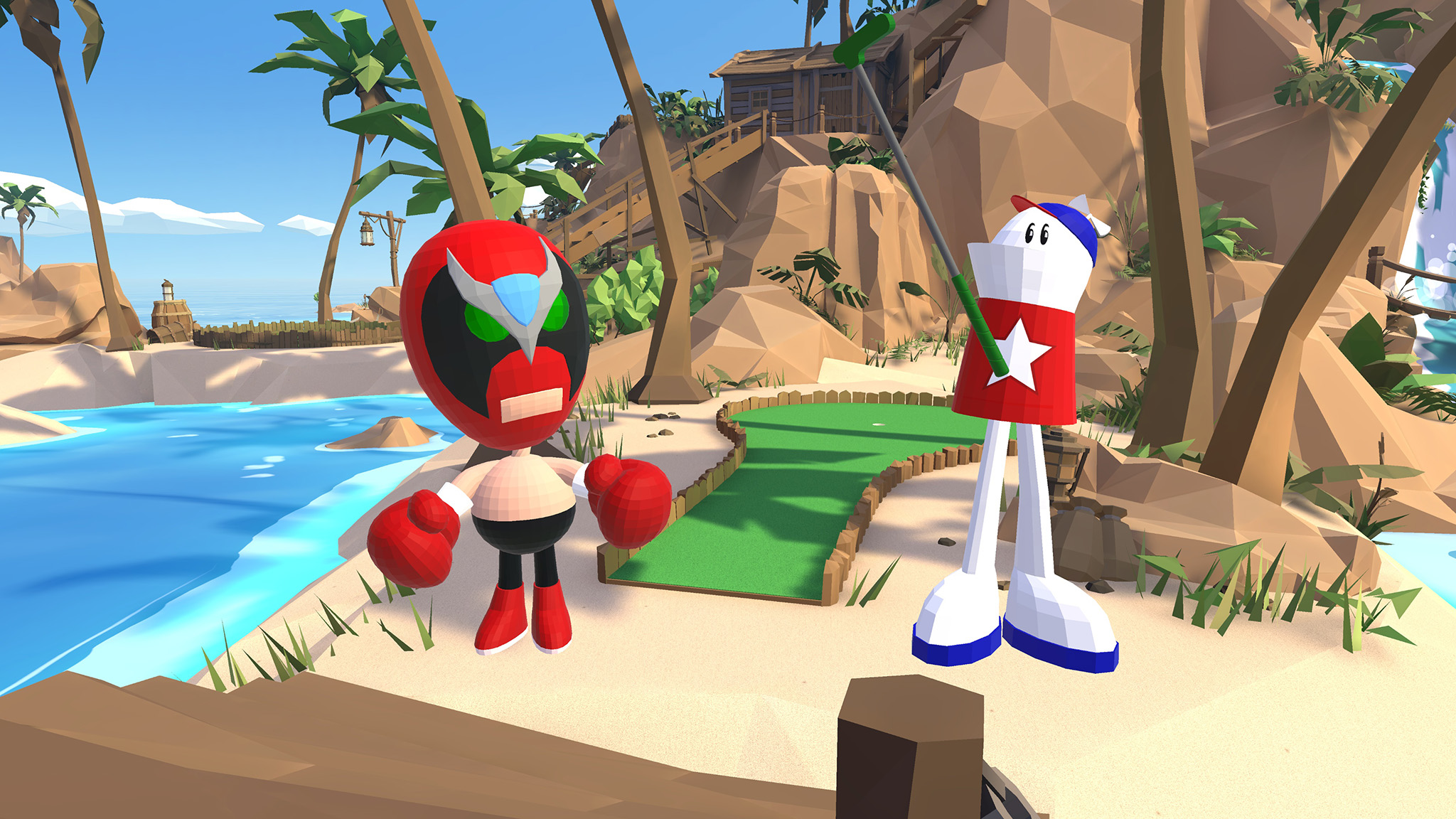 Strongbad and Homestar Runner in Walkabout Mini Golf