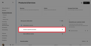 screenshot of selling on squarespace