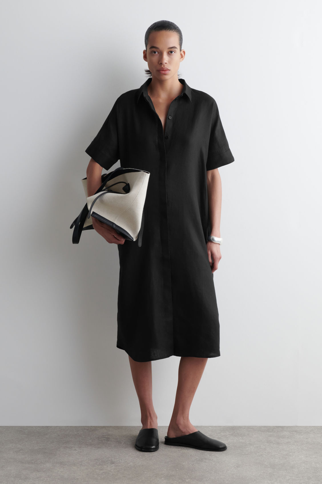 Linen Maxi Shirt Dress