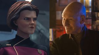 Janeway and Picard split image
