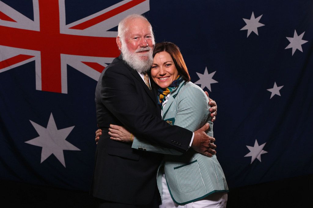 Anna Meares and her father Tony having been named as the 2016 flagbearer