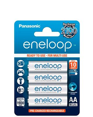 Product shot of Panasonic Eneloop, one of the best rechargeable AA batteries