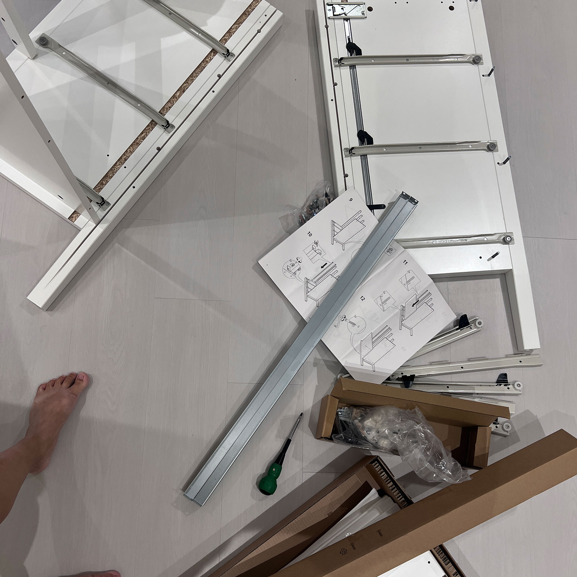 IKEA product laid out pre-assembly