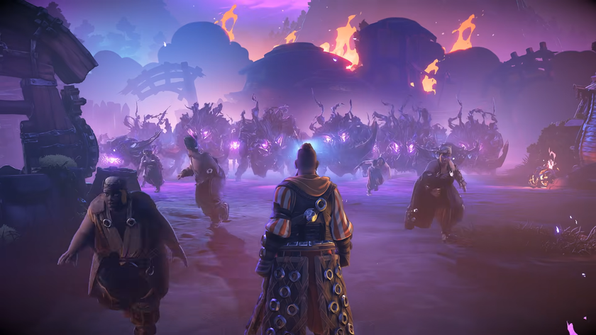 Horizon Hunter Gathering screenshot showing beasts running towards people