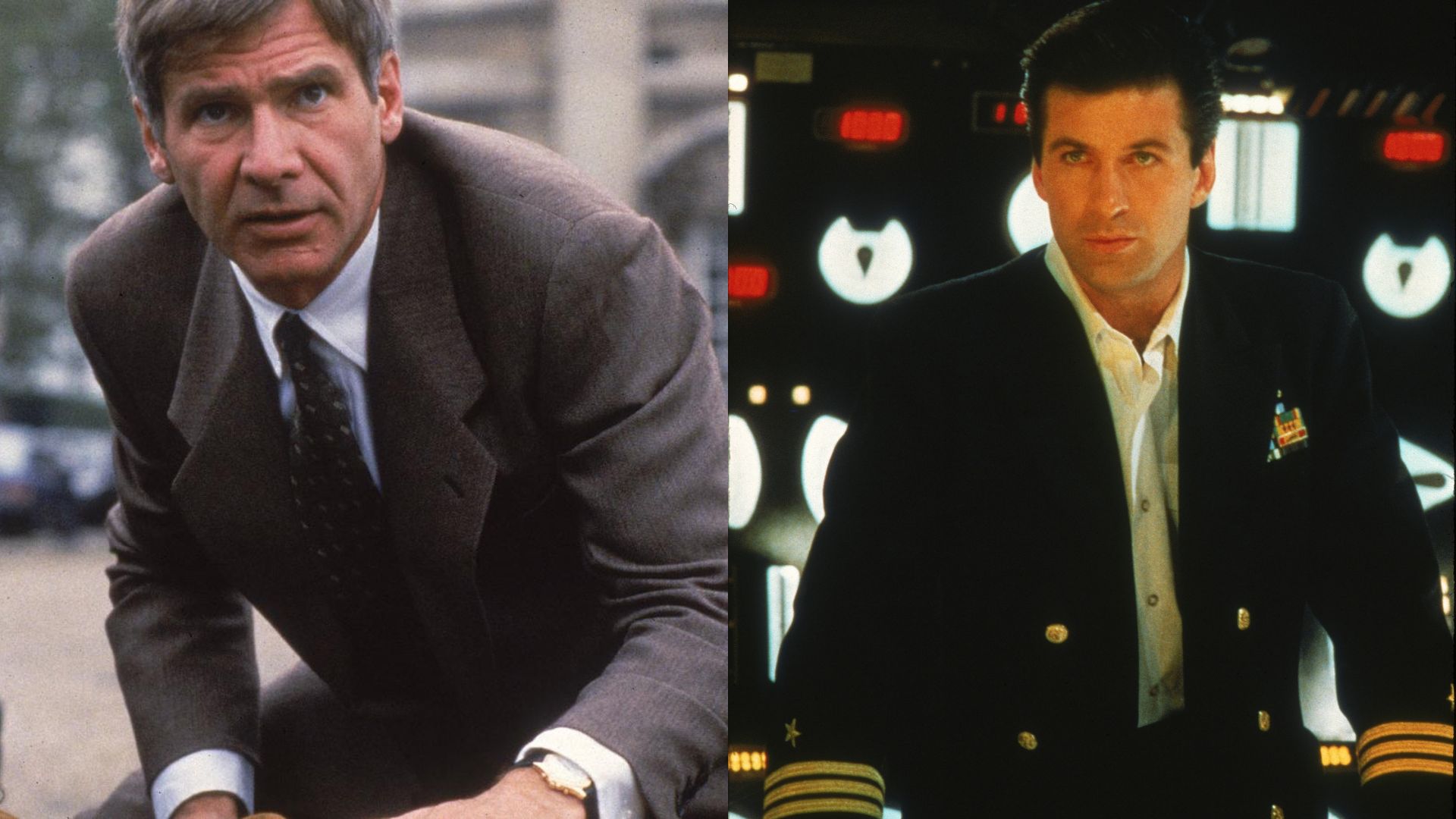 On the left Harrison Ford and on the right is Alec Baldwin