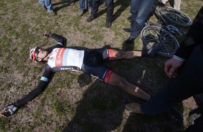 Fabian Cancellara is exhausted after his 2013 triumph