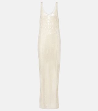 Sheer Sequined Maxi Dress