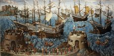 The Embarkation of Henry VIII at Dover, c.1520-40 (oil on canvas)