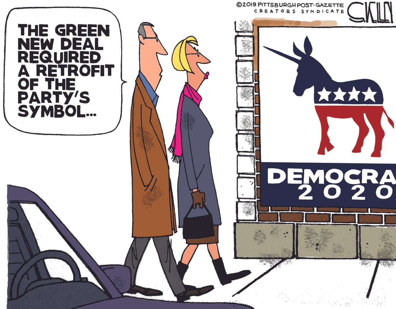 &amp;amp;nbsp;Political&amp;amp;nbsp;Cartoon&amp;amp;nbsp;U.S. Green New Deal Alexandria Ocasio Cortez Democrats 2020