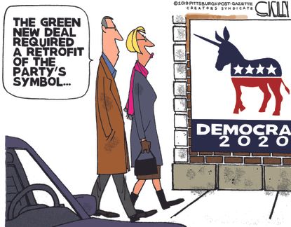 &nbsp;Political&nbsp;Cartoon&nbsp;U.S. Green New Deal Alexandria Ocasio Cortez Democrats 2020
