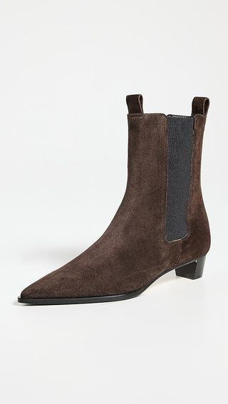 Aeyde Kiki Cow Suede Leather Moka Booties