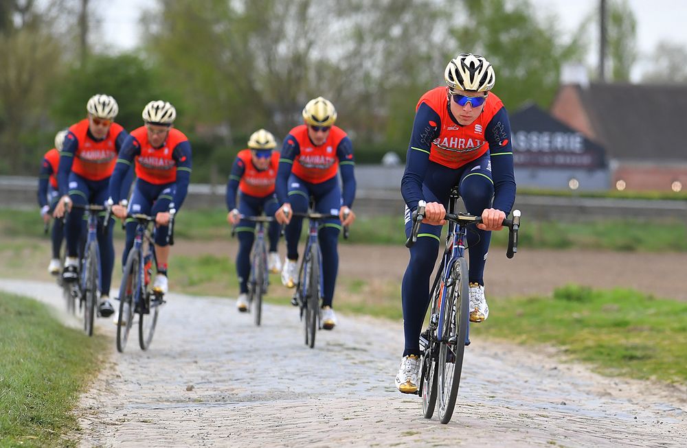 Bahrain Merida recon the Paris-Roubaix route