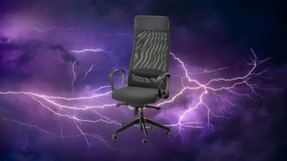 Lightning story with an Ikea Markus chair over the top of it