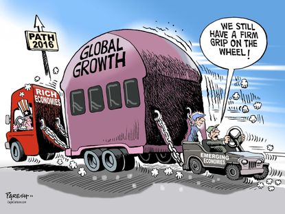 Editorial cartoon World 2016 Economic Growth