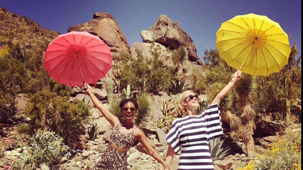 Umbrella, Yellow, Dress, Summer, Fashion, Fun, Tree, Spring, Wheel, Fashion accessory,