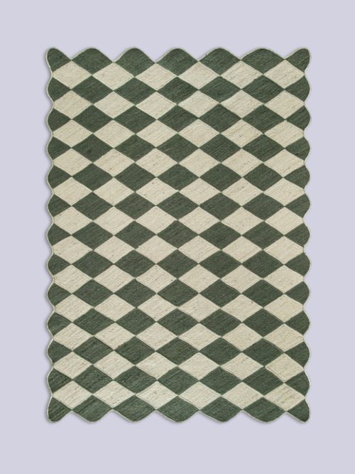 Tabitha Diamond Scallop in Olive Green