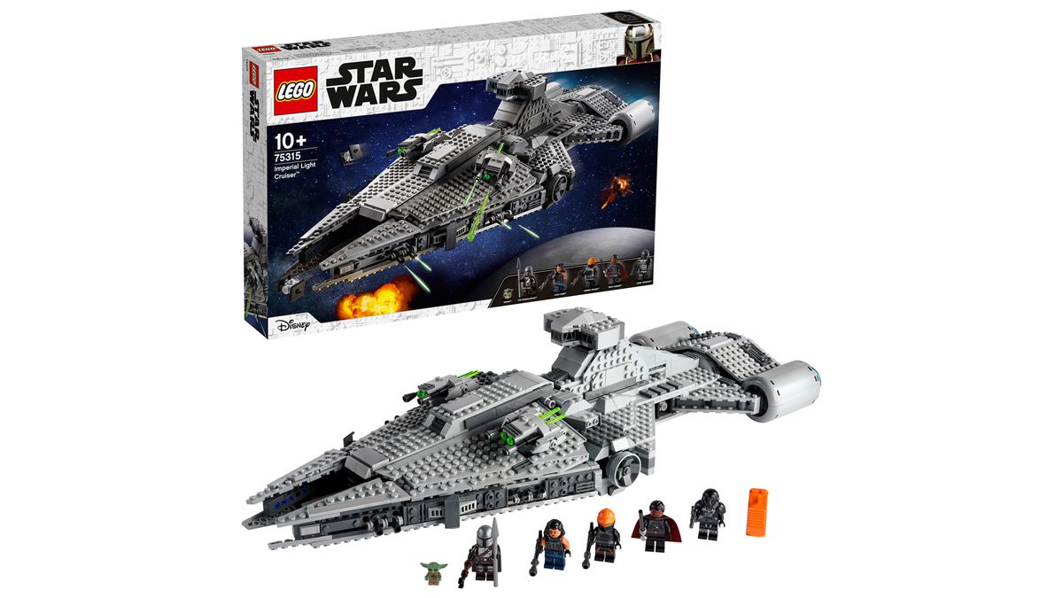 Lego's new Imperial Light Cruiser from "Star Wars: The Mandalorian" is a $159.99 hero set that comes with 1,336 pieces and six minifigures: The Mandalorian, Cara Dune, Fennec Shand, Moff Gideon, Baby Yoda and a new Dark Trooper.