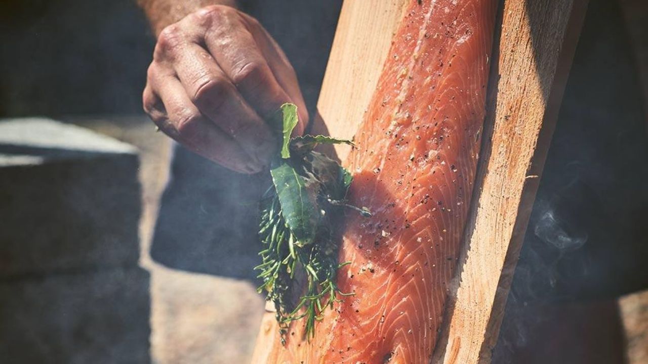 Plank fish recipe by James Whetlor