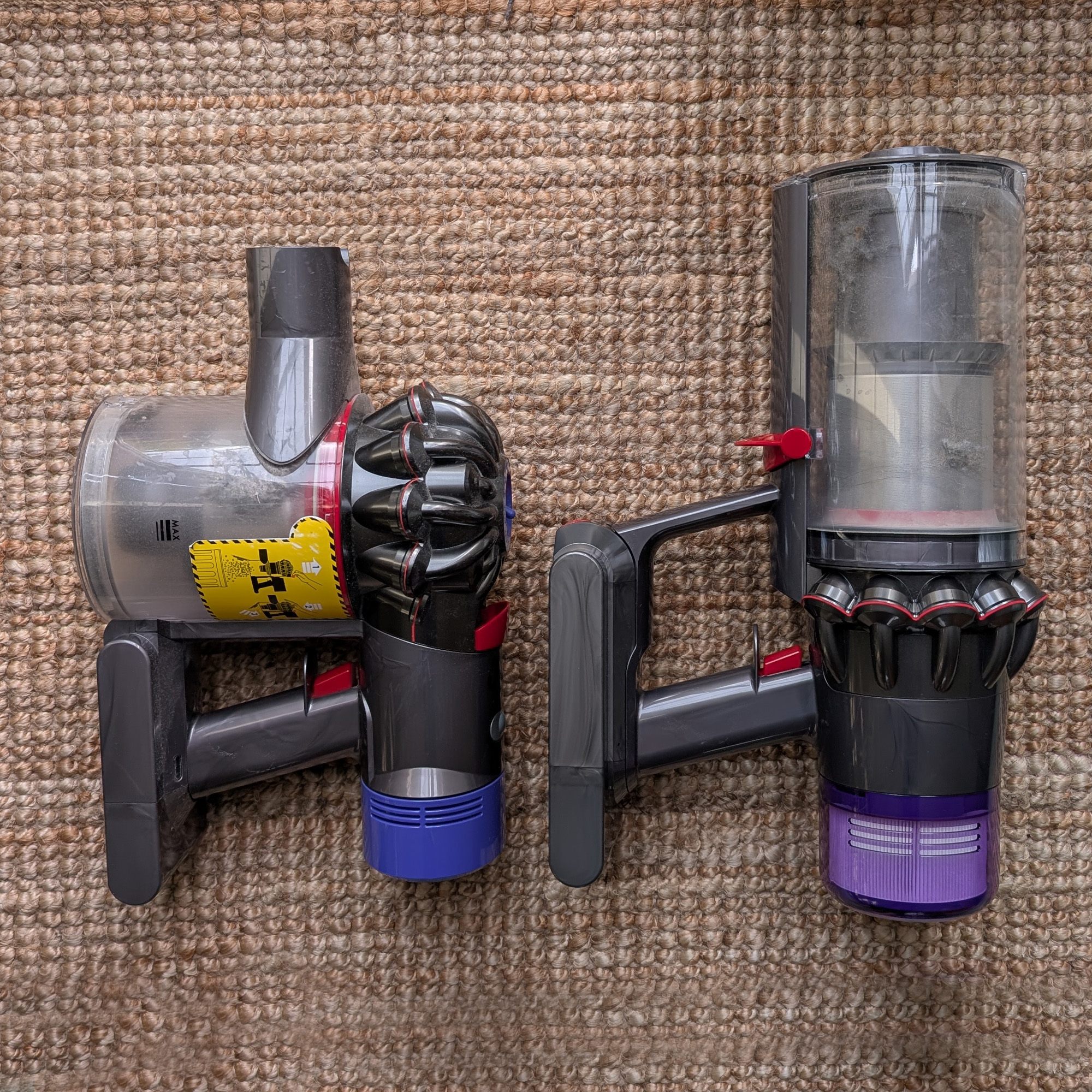 Dyson V11 Advanced and Dyson V8 Absolute being tested