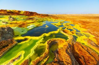 The Dallol hydrothermal pools are harsh environments. 