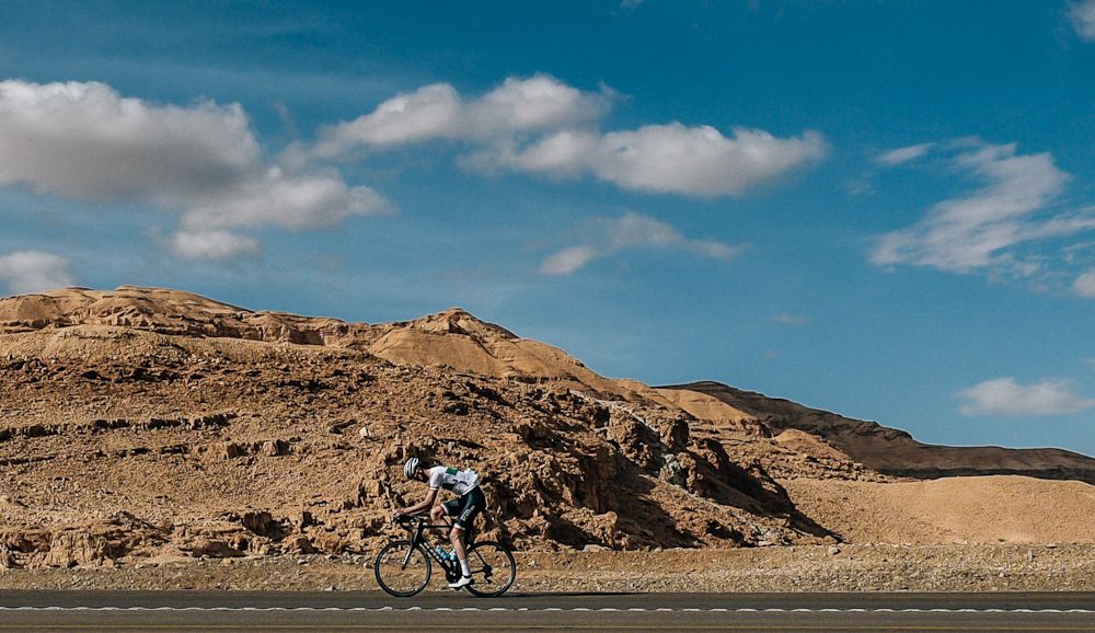 Even Conor Dunne can looks mall in the vast Negev Desert landscape