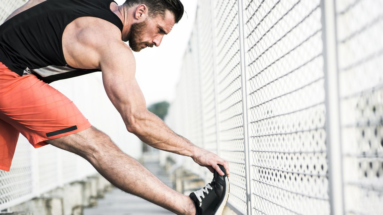 Stretching after running