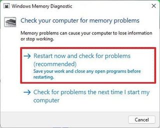Windows Memory Diagnostic check for problems