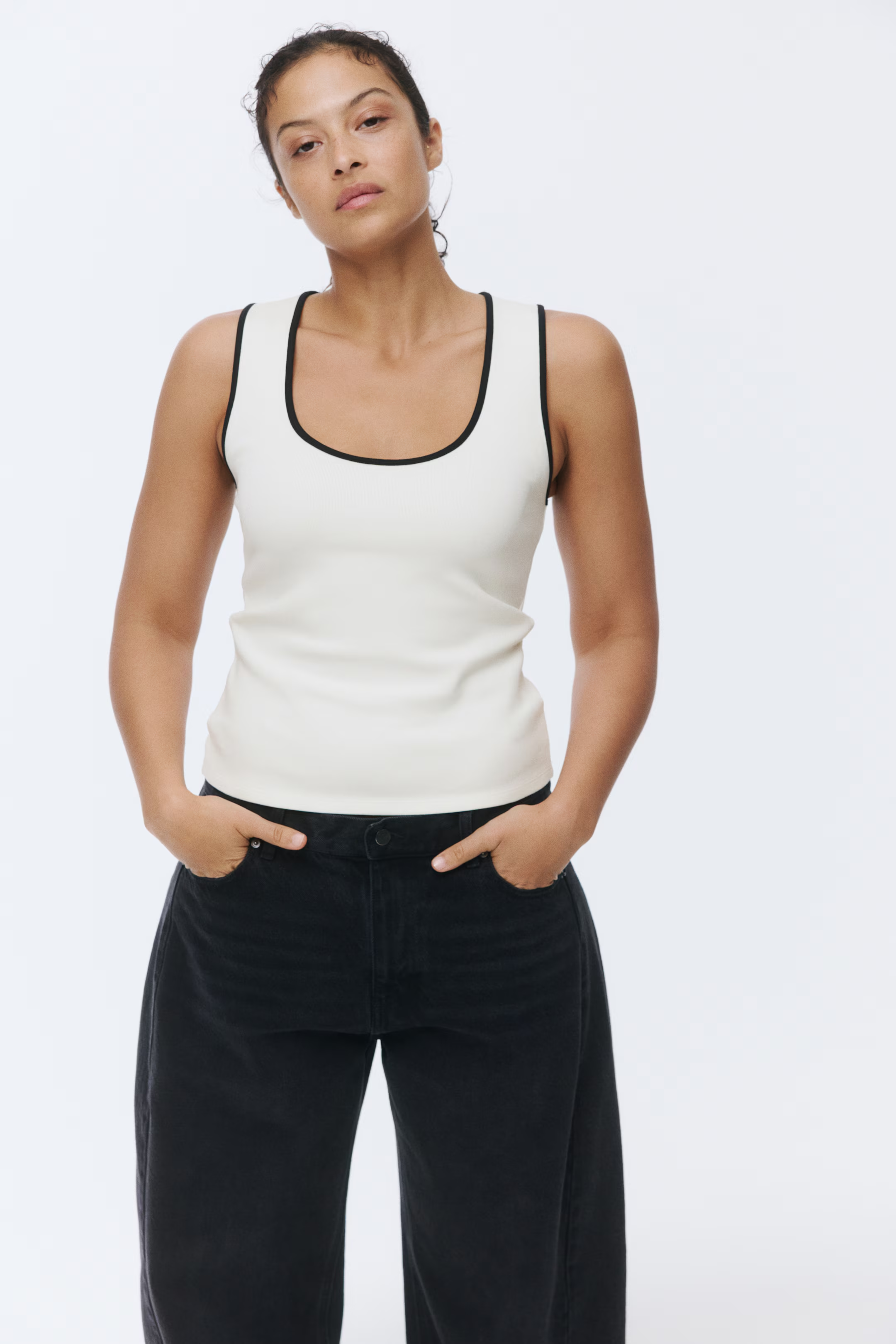 H&amp;amp;M, Ribbed Cotton Vest Top