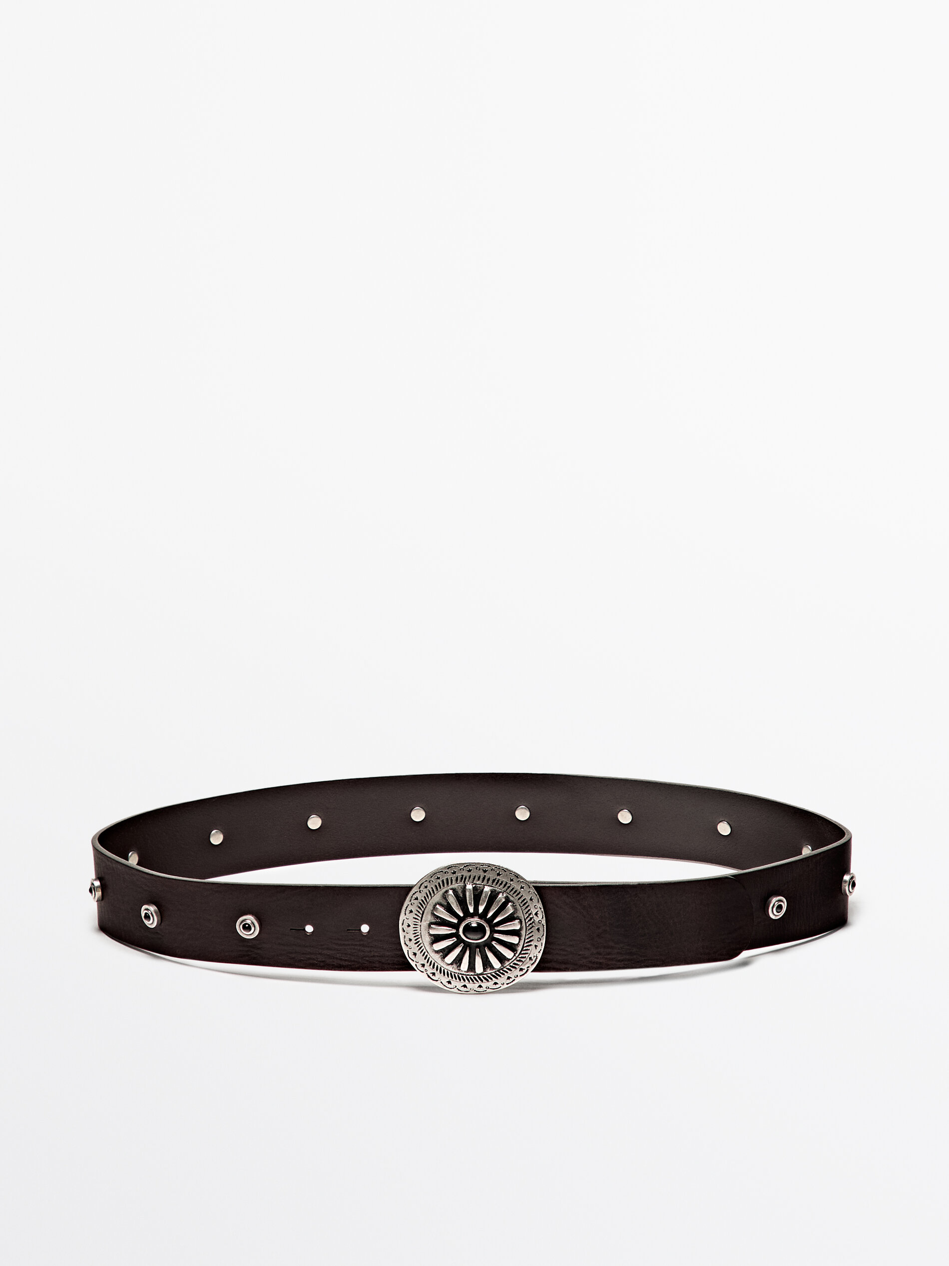 Leather Belt With Boho Appliqués