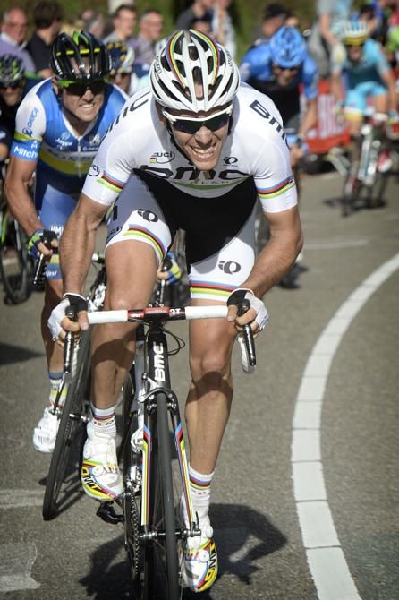 Philippe Gilbert (BMC) tries to get across on the Cauberg