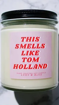 4. Luxy &amp; Blue This Smells Like Tom Holland Candle:View on Etsy