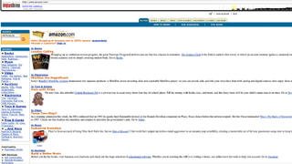 The Amazon website on the Wayback Machine
